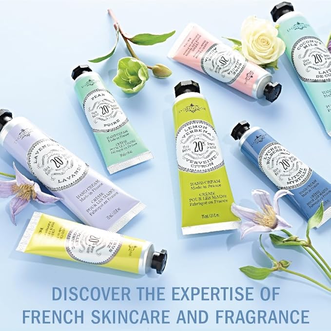 La Chatelaine Hand Cream Trio Tin Gift Set, Natural Hand Lotion, Made in France with 20% Organic Shea Butter, Moisturizing (Gardenia, White Grapefruit, Citrus Fizz) 3 x 1 fl.