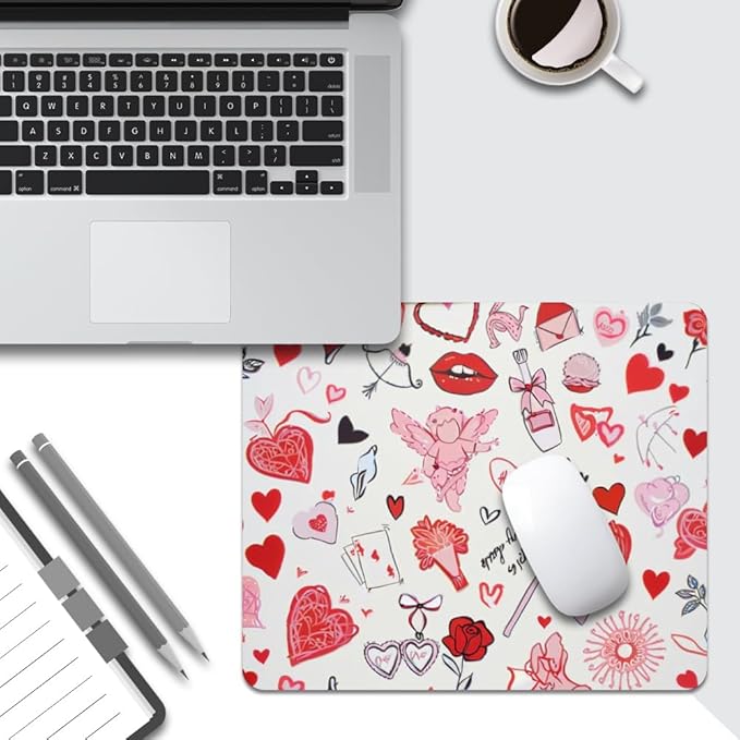 Cupid's Touch Collage Texture Mouse pad, Square Waterproof and Anti Slip Mouse pad for Office laptops