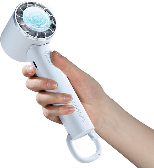 Mini Portable Fan Cooler Handheld 3 Speed Personal Small Desk Fan with Base Stand TypeC Powerful Handheld Fan Rechargeable Suitable Gifts for Women Men Travel/Camping/Outdoor
