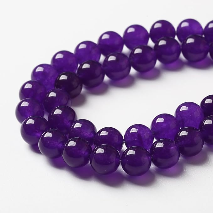 120PCS 6mm Natural Amethyst Jade Stone Round Loose Spacer Beads for DIY Jewelry Making Necklaces Bracelets Healing Energy Beads