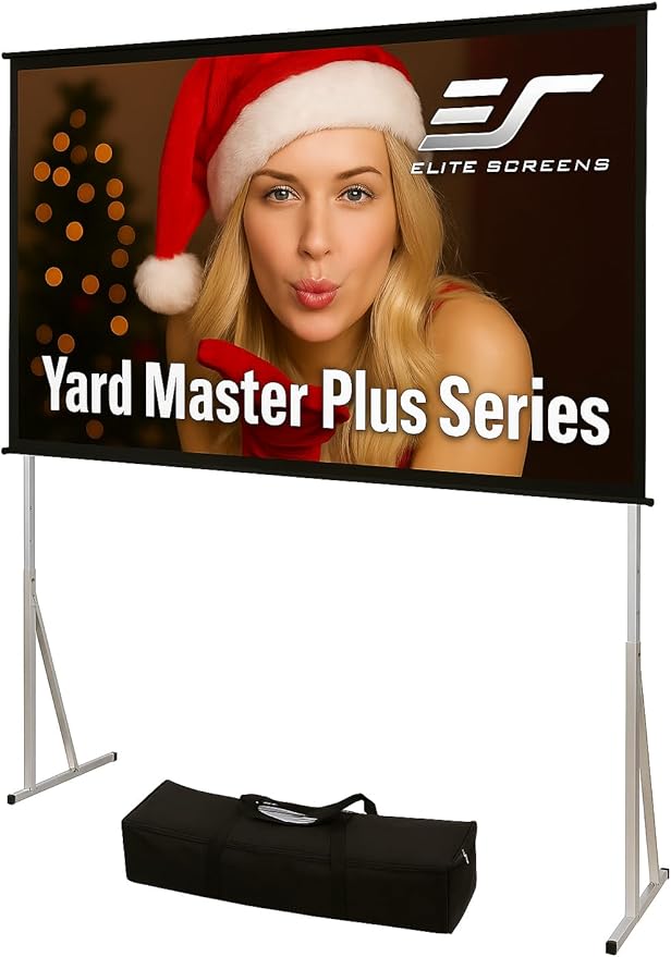 Elite Screens Yard Master Plus, 120-INCH 16:9 Height Setting Adjustable Portable Projector Screen, 4K HD Outdoor Indoor Movie Theater Front Projection, US Based Company 2-YEAR WARRANTY, OMS120H2PLUS
