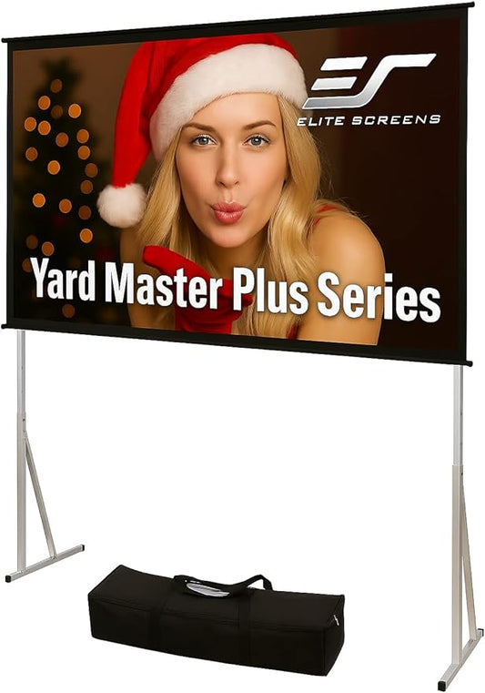 Elite Screens Yard Master Plus, 120-INCH 16:9 Height Setting Adjustable Portable Projector Screen, 4K HD Outdoor Indoor Movie Theater Front Projection, US Based Company 2-YEAR WARRANTY, OMS120H2PLUS