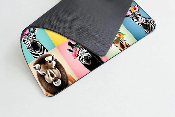 Square Mouse Pad Animal(2),Gaming Mouse Pads for Desk,Soft Computer Waterproof Non-Slip Mouse Mat