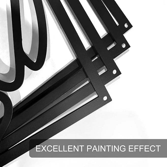 Glamativity 4 Pack Black Abstract Metal Wall Art, Minimalist Décor Single Line Art Wall Décor, 3D Textured Metal Wall Sculptures, for Living Room Bedroom Bathroom Study Room (Black Boho, M Size 17 x 12'')