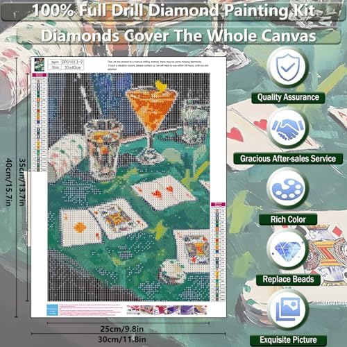 Vintage Poker Diamond Art Kits for Adults Diamond Painting Kit for Beginner - Image 2
