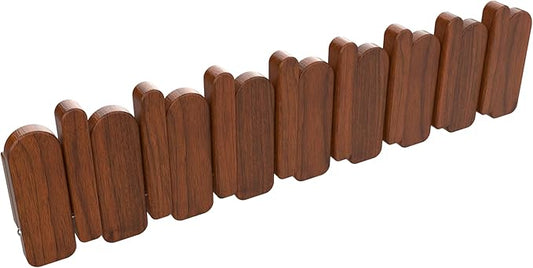 Wall Mounted Coat RackHooks Piano Key Hangers Natural Solid Wood Hanger Non-Woven Fabric Clothes Hangers for Closet, Kitchen, Bedroom, Bathroom, Entryway (Moon-Walnut, 8 Hooks)