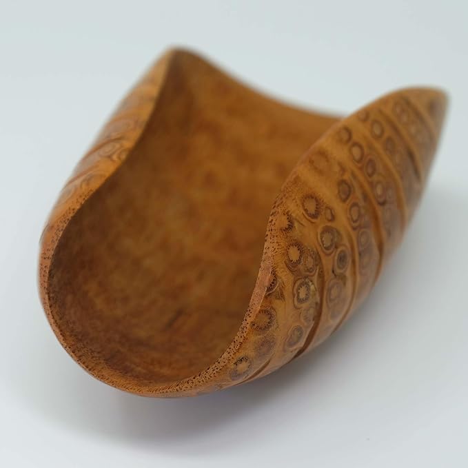 Handmade Bamboo Root Tea Scoop with Rich Textured Finish - 1 Pc Tea Spoon for Ceremonial Use, Perfect for Home, Teahouse, Office - Versatile for Loose Tea, Coffee, Spices, Condiments, Pet Food