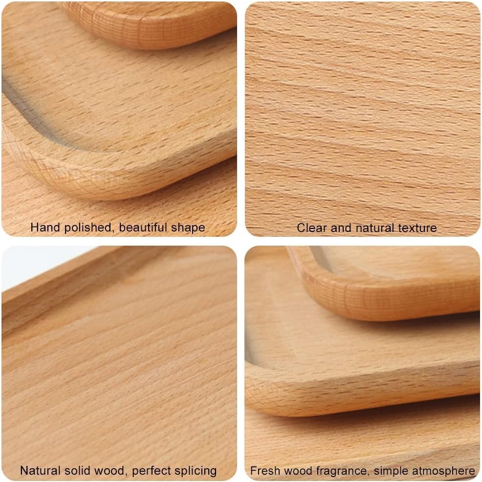 Linwnil 6 Pack 8 x 5 Inches Serving Platter Tray, Tray Cheese Plate Rectangular Platter for Fruit, Appetizer, Bread,Rectangular Avoid Sliding and Spilling Food (Wood Trays x 6Pack) - Image 4