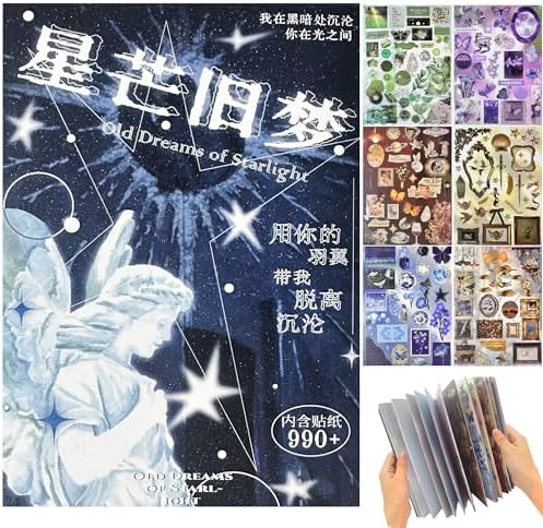 Vintage Dreamcore Sticker Book for Adults, 30 Sheets Aesthetic Scrapbook Sticker Books, Vintage Dark Academia Decorative Washi Photo Stickers for Journal Planners Craft DIY（Dreamcore 6） by Unknown