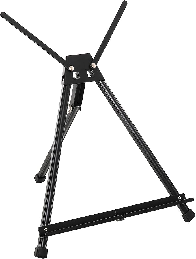 U.S. Art Supply Tabletop Easel for Painting - 15" to 21" Adjustable Metal Painting Easel - Portable Art Easels for Display Table Stand - Holds Canvas, Whiteboards, Posters, Signs, Drawings