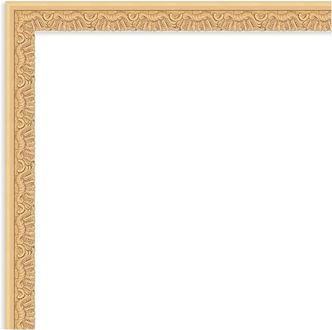 Amanti Art Gold Wall Mirror 32x42 Bethany Gold Rectangle Bathroom Mirror for Wall Decor Living Room, X-Large Traditional Wood Frame, Hangs Horizonally and Vertically, Bathroom Decor, Beveled Edge