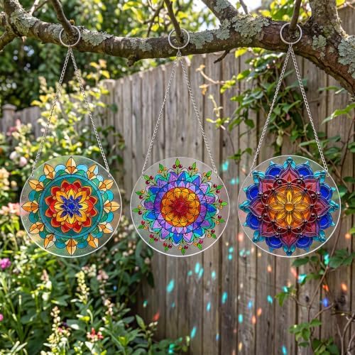 72 Pcs Suncatchers Crafts Kit DIY Paint Art, Mandala Design - Image 4