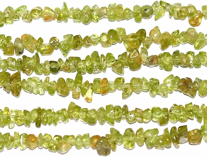 PLTbeads Gemstone Chips Natural Green Peridot Lazuli 3-5mm Healing Crystals Waist Bracelets Necklace Kit Irregular Stone DIY Crafts Design Jewelry Making Approxi 32 inch
