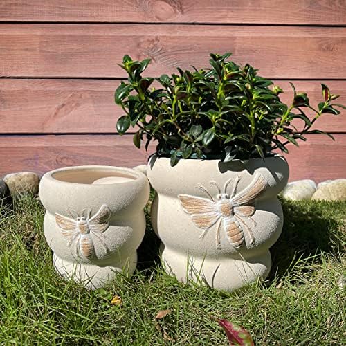 Ceramic Plant Pots, 8+6 Inch, 2 Pcs Indoor Planters with Drainage Holes - Image 2