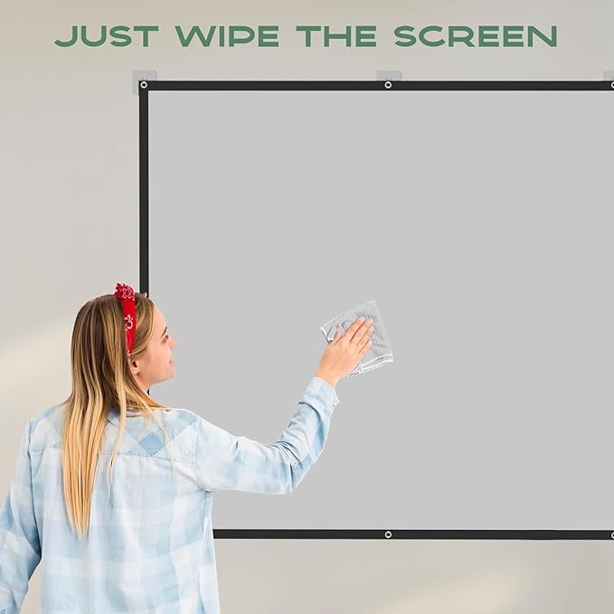AAJK ALR Projector Screen, 4K Movie Projector Screen 16:9 HD Foldable Anti-Crease Portable Projector, Movies Screen for Home Theater Outdoor Indoor Support Double Sided Projection (80in Pro)