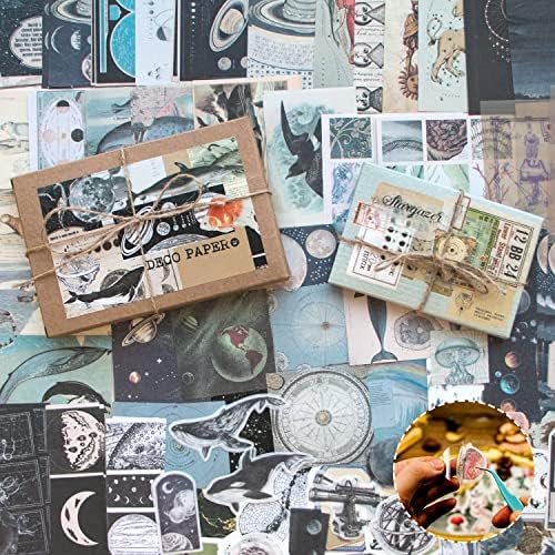 Aromoty 260 Pieces Vintage Art Scrapbooking Supplies Stickers,Aesthetic Washi Stickers Paper Kit Stationary Junk Bullet Journals,Daily Planner,DIY Craft Tweezers Cottagecore Decor - Image 3