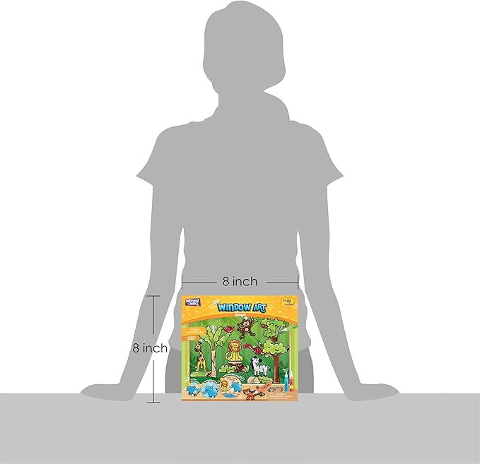 Imagimake Window Art Jungle Suncatcher Kit | Animal Toys | Girls Toys Age 6-8 | Arts and Crafts for Kids Ages 8-12 | Creative Fun Craft Kit for Ages 5-7-9 | Girls & Boys Christmas Gifts Age 8-10-12
