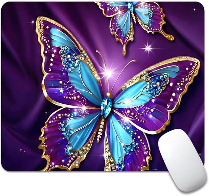 Dark Butterfly Texture Mouse pad, Square Waterproof and Anti Slip Mouse pad for Office laptops