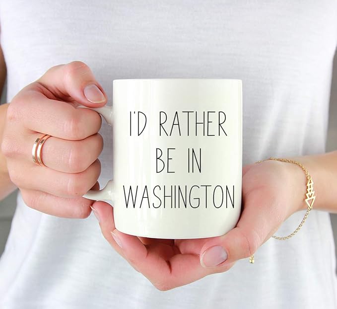 Andaz Press U.S. State 11oz. Coffee Mug Gift, I'd Rather Be in Washington, 1-Pack, Long Distance College Going Away Study Abroad Birthday Christmas Gifts