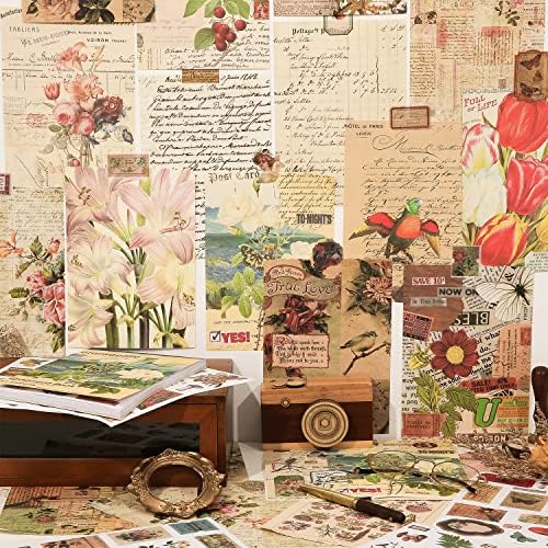 537pcs Vintage Washi Stickers and Papers for Scrapbooking, Ephemera Book for Journaling with Botanical Sticker and Scrapbook Decoupage Paper for Bullet Junk Journal, Scrapbooking Supplies for Adults - Image 5