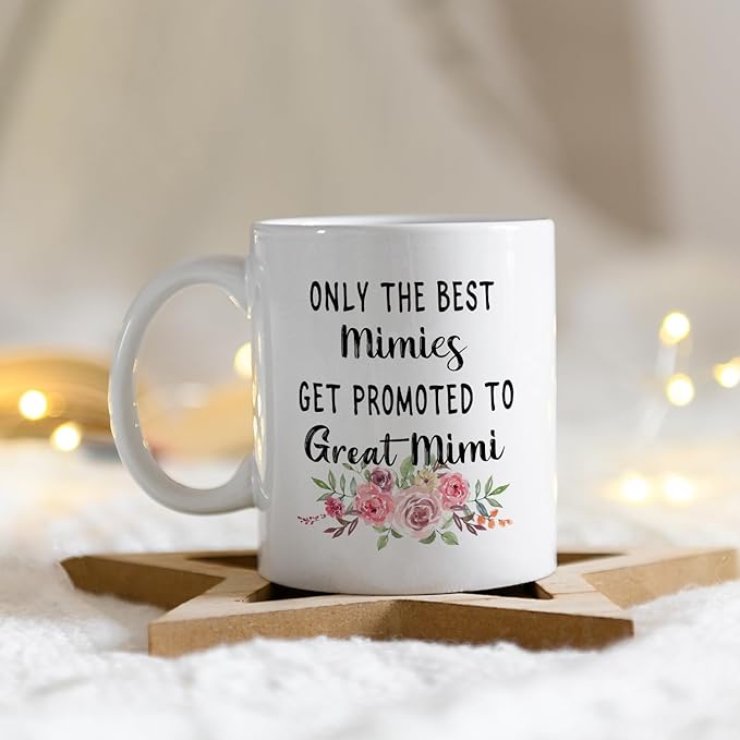 IWXYI Pregnancy Announcement Gifts for First Time Great Mimi,New Great Mimi Gifts,Great-Grandma Mug Coffee Mugs 11 Ounce