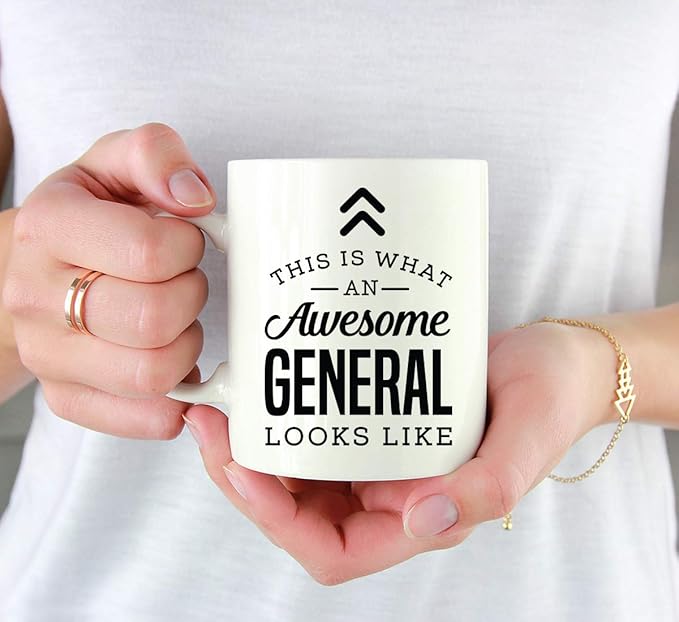 Andaz Press 11oz. Ceramic Coffee Tea Mug Thank You Gift, This is What an Awesome General Looks Like, 1-Pack, Birthday Christmas Gift Ideas Coworker Him Her, Includes Gift Box