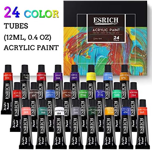 ESRICH Acrylic Paint Set, 46 Pcs Painting Supplies with Paint Brushes - Image 3