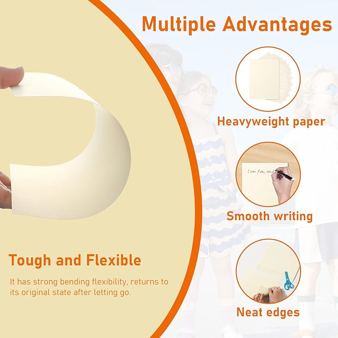 150 Sheets Cream Cardstock 4 x 6 Ivory Paper, 300gsm/110lb Heavyweight Flat Off White Card Stock Art Paper for Card Making, Greeting Cards, Graduations, School Crafting, Invitations
