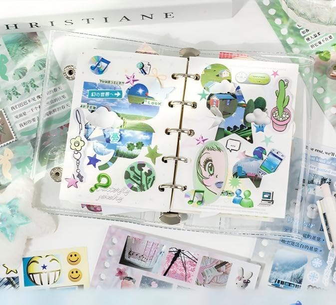 800Pcs+ Japanese Sticker Book for Scrapbook Junk Journal (Old Dreamland) - Image 6