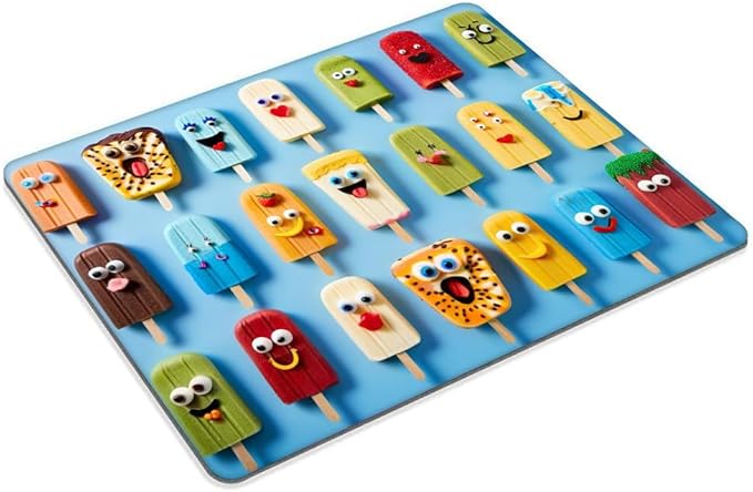 Square Mouse Pad Monster Ice Cream,Gaming Mouse Pads for Desk,Soft Computer Waterproof Non-Slip Mouse Mat