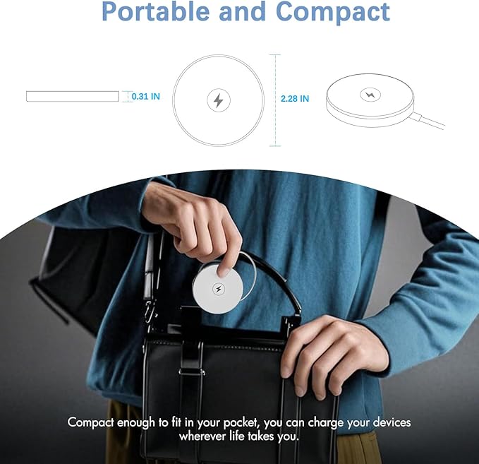 【Apple MFi Certified】Magnetic Wireless Charger,2Pack 10FT Apple Mag-safe Charger,Fast MagSafe Charging Wireless iPhone Charge Pad USB C Block Adapter for iPhone 17 Pro Max/Air/16/15/14/13/12,Air-Pods