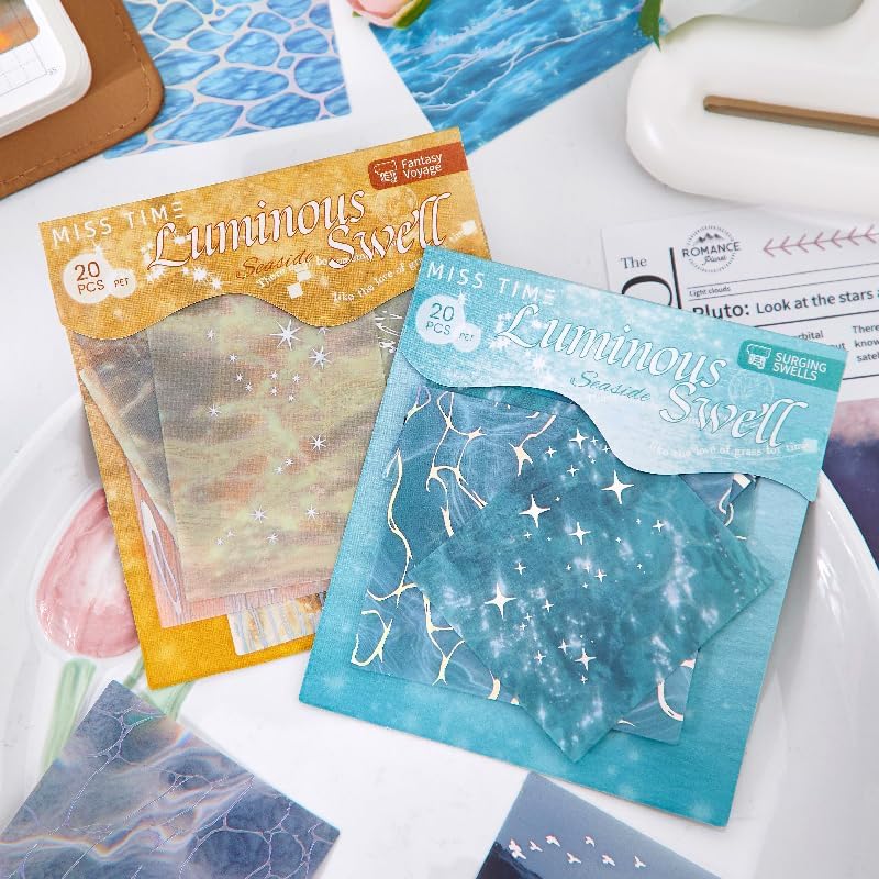 Alideco 120pcs Scrapbook Stickers Vintage Ripples and watermarks Scrapbooking Junk Journal Crafts Embelishment Decoration Stickers (liuguangboying) - Image 2
