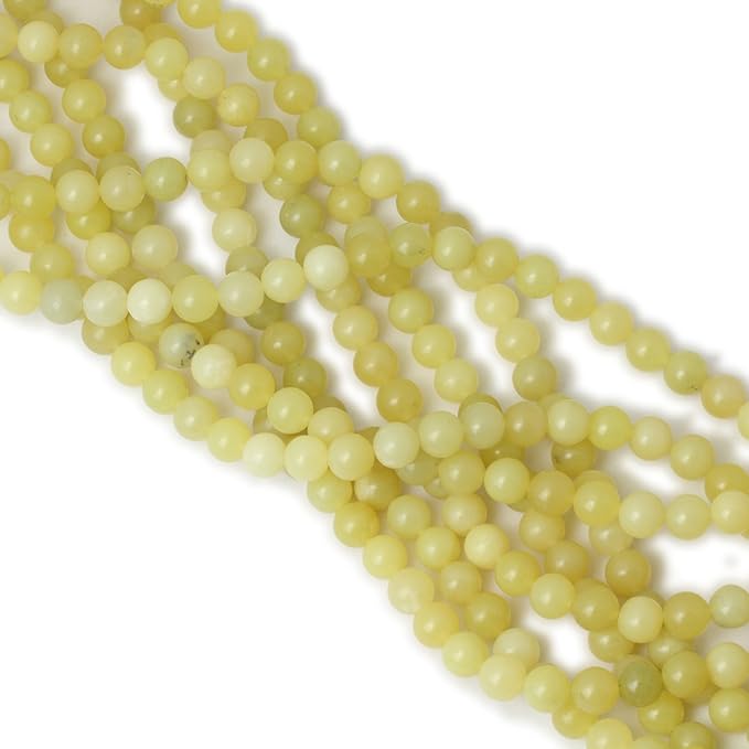 45PCS 8mm Natural Yellow Lemon Jade Gemstone Round Loose Beads for Jewelry Making DIY Findings 1 Strand 15"