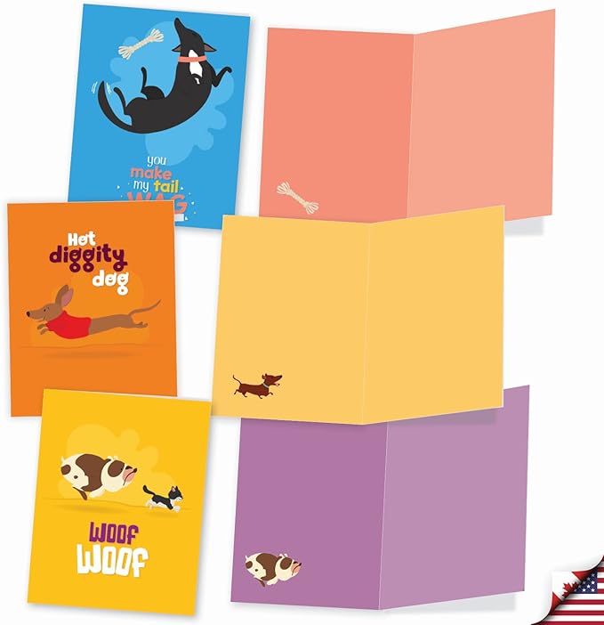 The Best Card Company - 10 Blank Dog Greeting Cards for All Occasions (4 x 5.12 Inch) - Doggone Awesome Notes M6586OCB