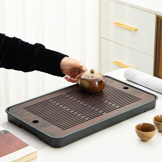 Large 17 Inch Bamboo Chinese Gongfu Tea Tray Table Box with Water Storage for Kungfu Kung fu Tea Set