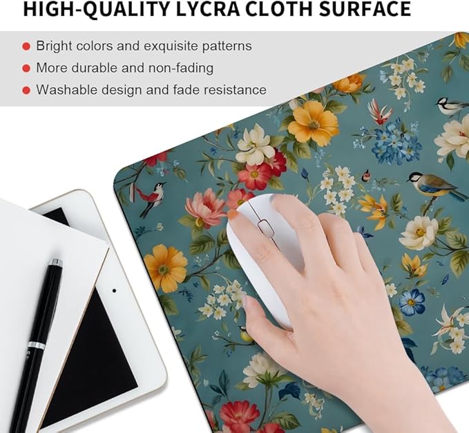 Flowers Texture Mouse pad, Square Waterproof and Anti Slip Mouse pad for Office laptops
