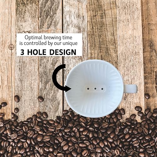 Simply Charmed Black or Golden Lab Coffee Pour Over Single Cup Ceramic Brewer with Melitta Filters 8 to 16 oz Depending on How Much Water/Grounds You Use - Image 3