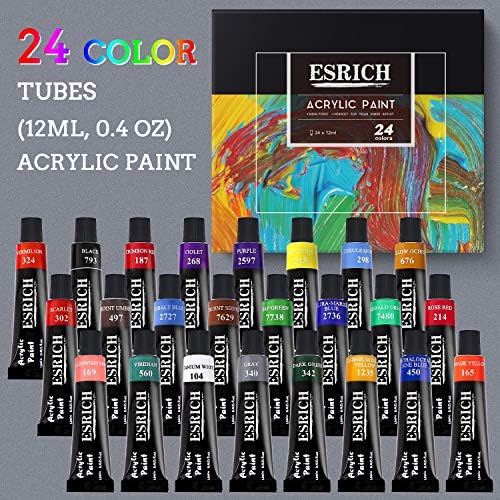 ESRICH 57PCS Acrylic Paint Canvas Painting Kit with 24 Paints - Image 3