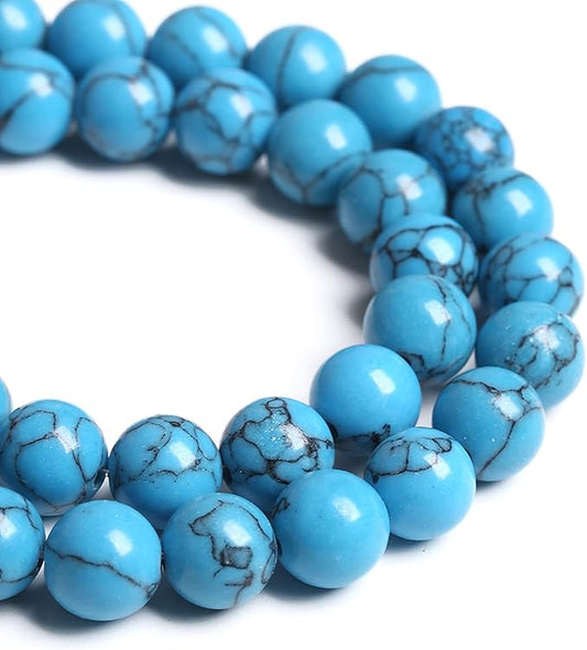 12MM 32PCS Blue Turquoise Spacer Loose Beads for Jewelry Making DIY Bracelet Necklace