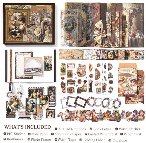 Scrapbook Supplies Kit, Vintage Junk journaling Supplies, Scrapbooking Kit - Image 5
