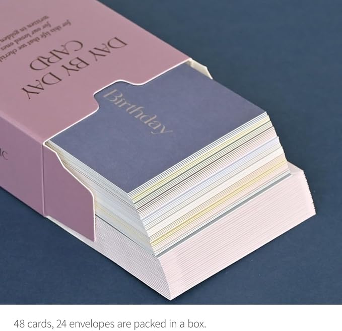 Monolike Day by Day Card, 108 Happy Birthday Classic - Mix 48 Mini Single cards, 24 envelopes Package