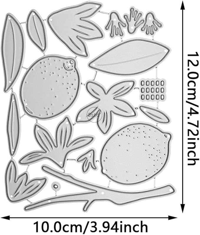 DzIxY Patchwork Branches Flowers Leaves Lemons Metal Cutting Dies for Card Making Kit Embossing Paper Die Cuts Set Scrapbook Stencils Supplies Machine Templates
