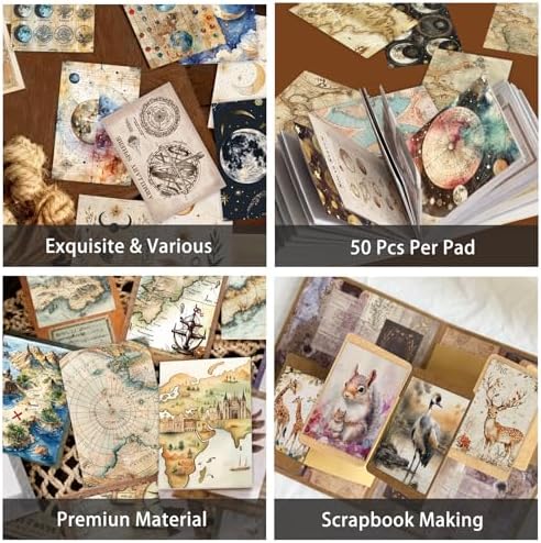 300 Pcs Vintage Aesthetic Washi Stickers Book - 6 Daily Life Scenery Themes Scrapbook Stickers Set for Journaling, Bullet Journal, Art Diary, Planner Notebook, Craft Gifts for Creatives - Image 4