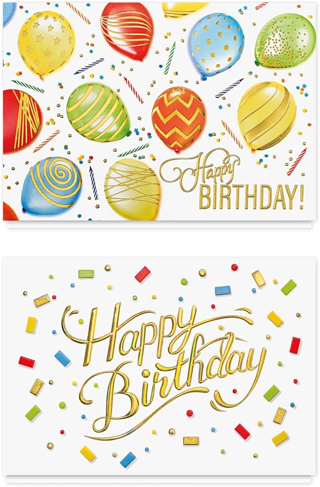 The Gallery Collection - Birthday Cards Assortment Box (35 Cards), Foil & Embossing (Birthday 1)