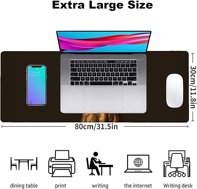 Corgi Dog Gaming Mouse Pad, Office Desk Mat, Anti-Slip Rubber Base Cool Aesthetic Mouse Pads for Computer Laptop Keyboard School Home Desktop Gamer Home Accessories Decor 31.5" x 11.8"