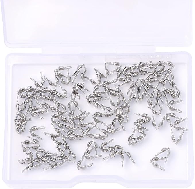 Platinum Plated End Caps Non Tarnish 3x6mm 200pcs for Jewelry Making Findings