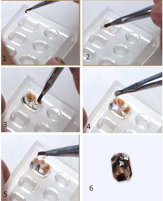 A FEI Silicone Mold 36Pcs Mini Nail Art Silicone Mold Leaves Flower Animals Template Resin Molds Kit