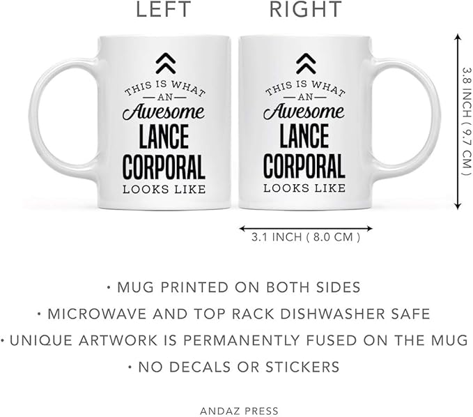 Andaz Press 11oz. Ceramic Coffee Tea Mug Thank You Gift, This is What an Awesome Lance Corporal Looks Like, 1-Pack, Birthday Christmas Gift Ideas Coworker Him Her, Includes Gift Box