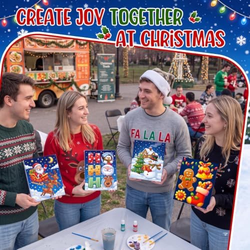 Blosssound 10 Set Christmas Pre Printed Canvas for Painting 5x7", Theme - Image 5