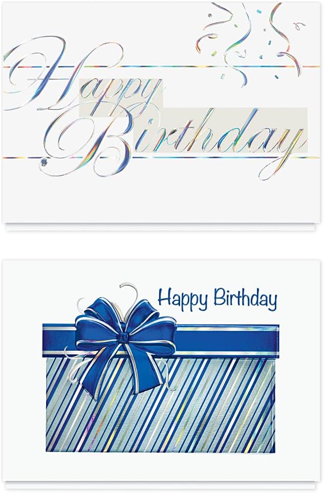The Gallery Collection - Birthday Cards Assortment Box (35 Cards), Foil & Embossing (Birthday Formal)